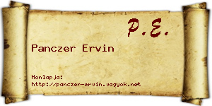 Panczer Ervin névjegykártya