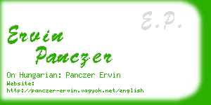 ervin panczer business card